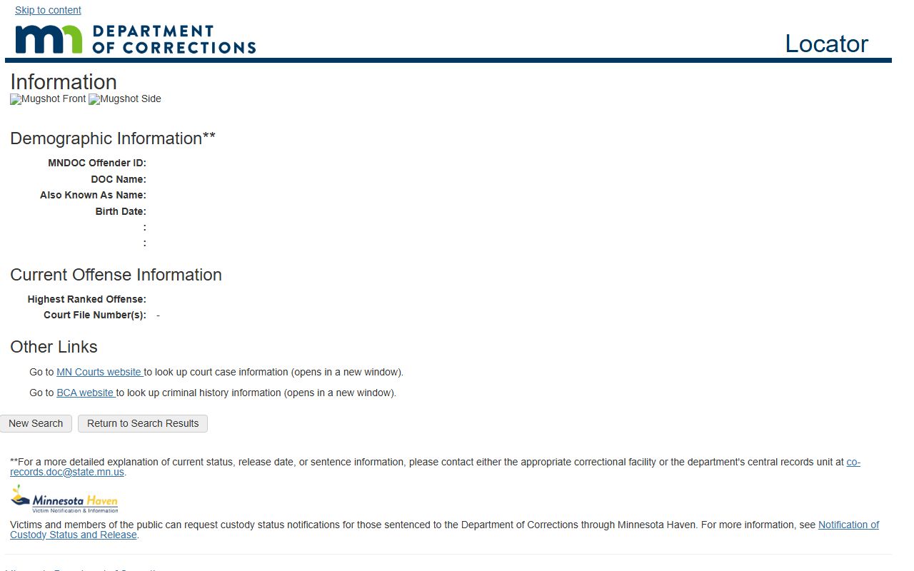 Hennepin County inmate search public profile field inventory