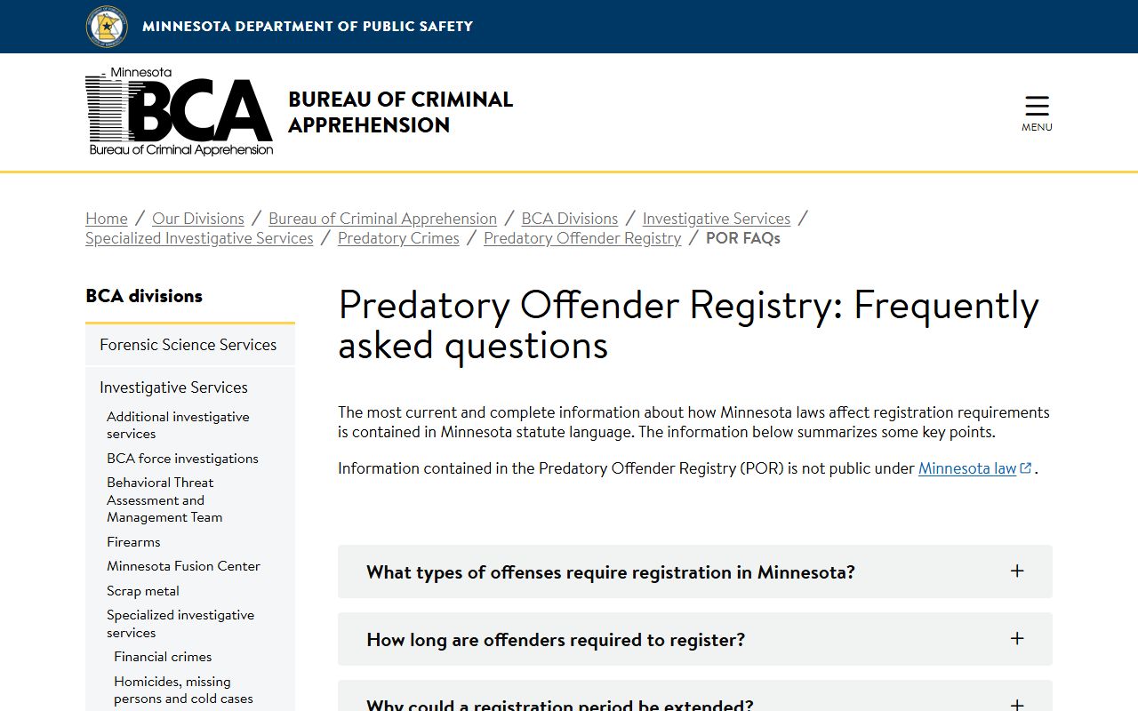 Hennepin County warrant records BCA POR FAQ
